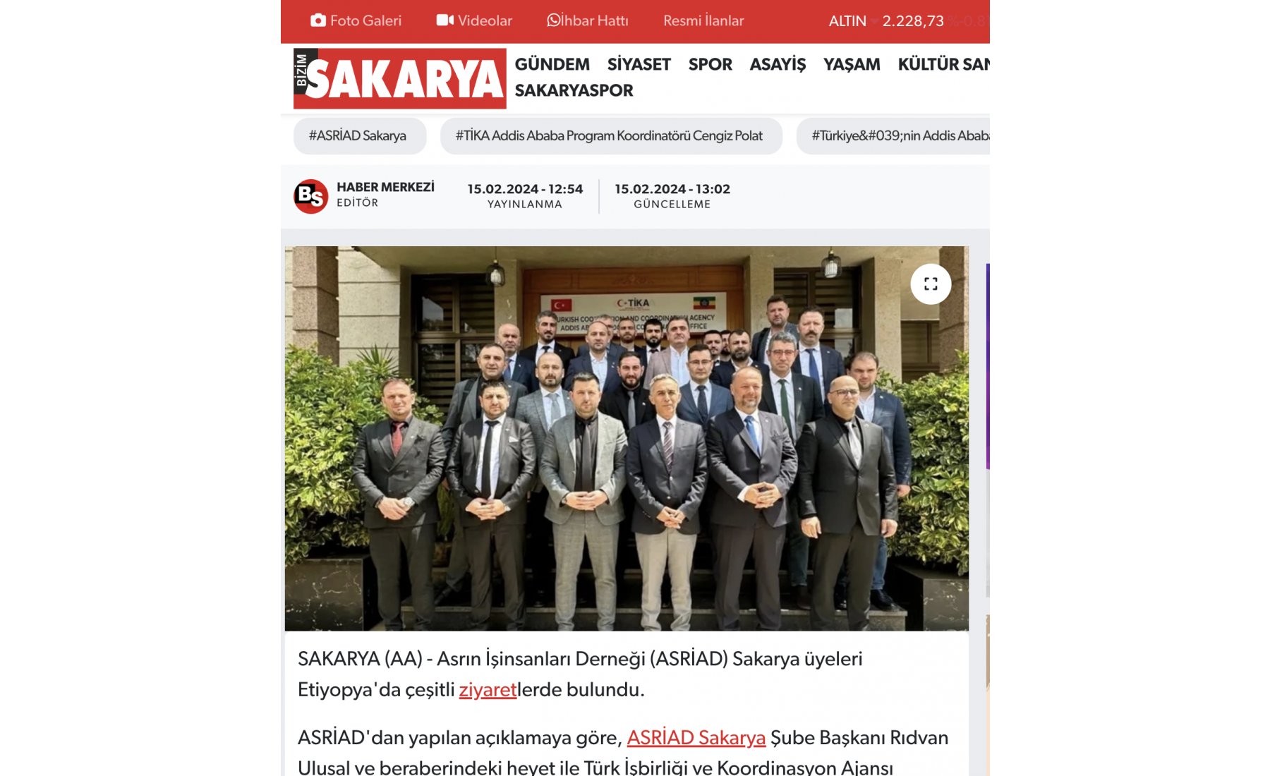 ASRİAD Sakarya ekibi, Türkiye’nin Afrika ticaretini güçlendirmek amacıyla Etiyopya’da önemli iş görüşmeleri ve stratejik temaslar gerçekleştirdi.